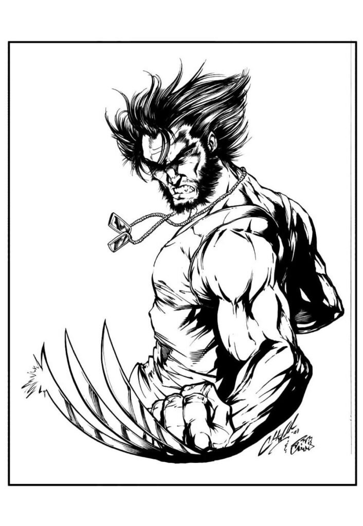 Desenho de Wolverine para imprimir