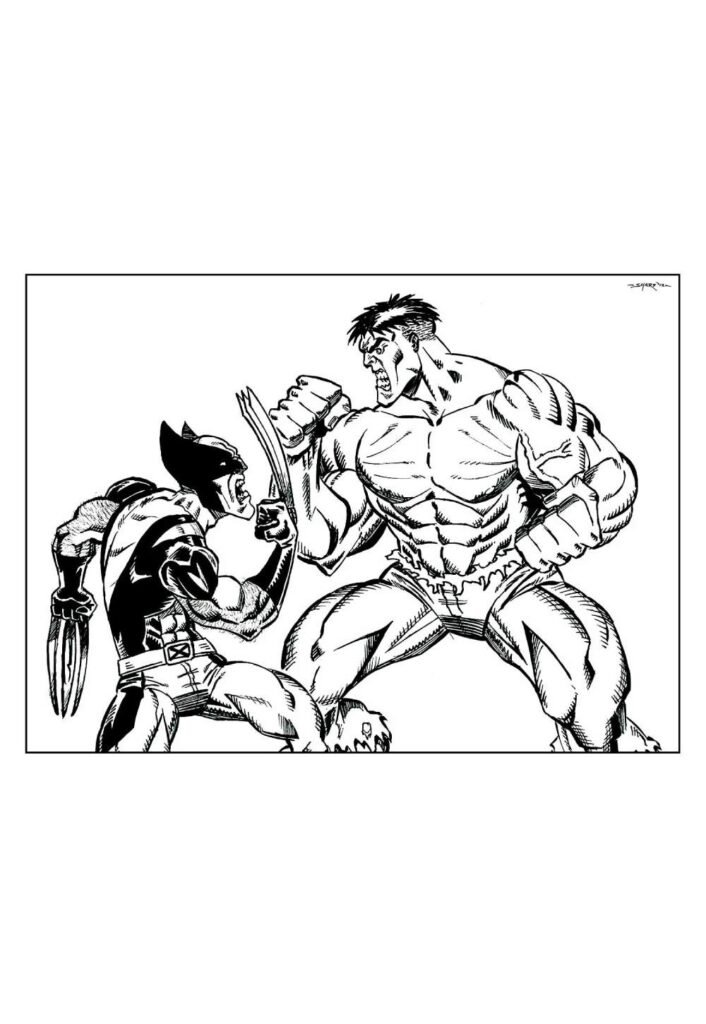 Desenho de Wolverine para imprimir e colorir