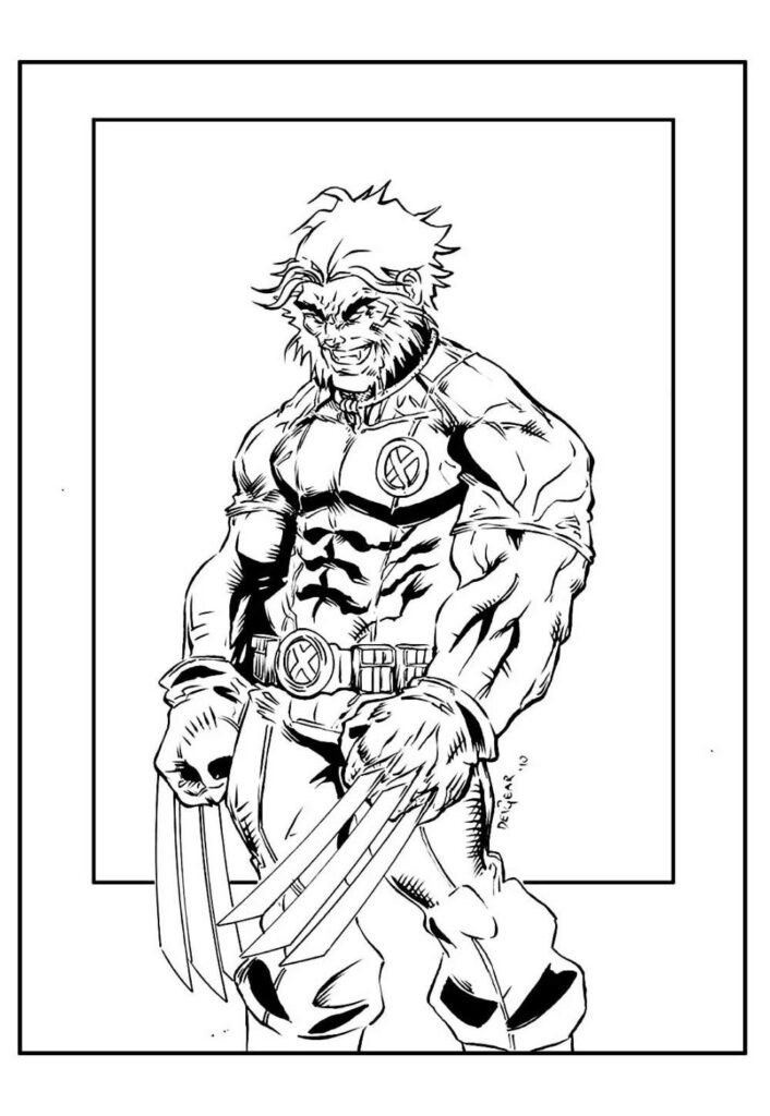 Wolverine para imprimir e colorir