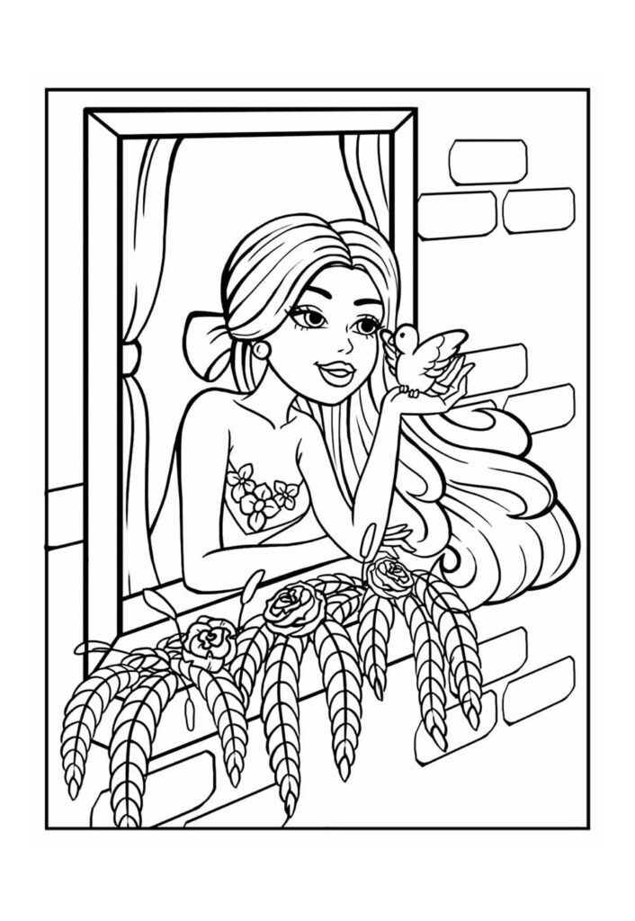 Desenho para colorir da Barbie