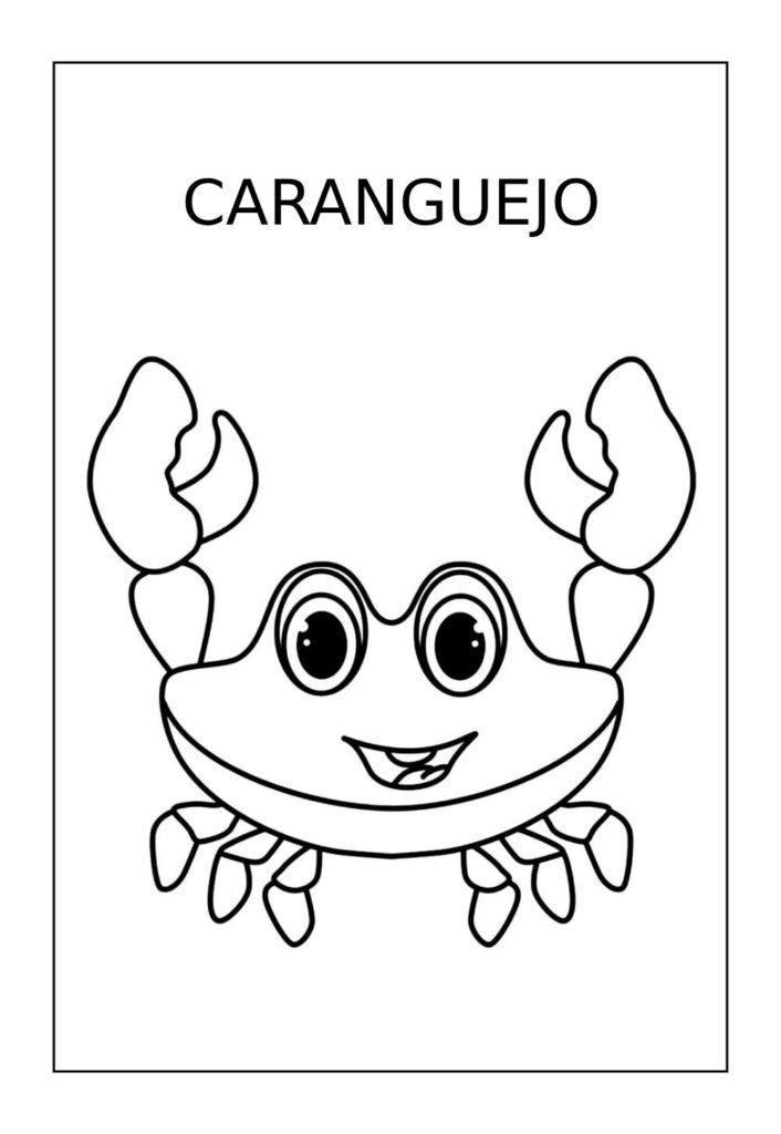 Desenho Educativo de Caranguejo para colorir