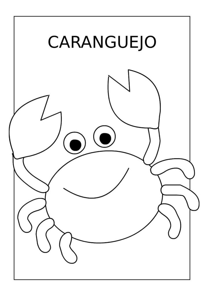 Desenho Educativo de Caranguejo para pintar