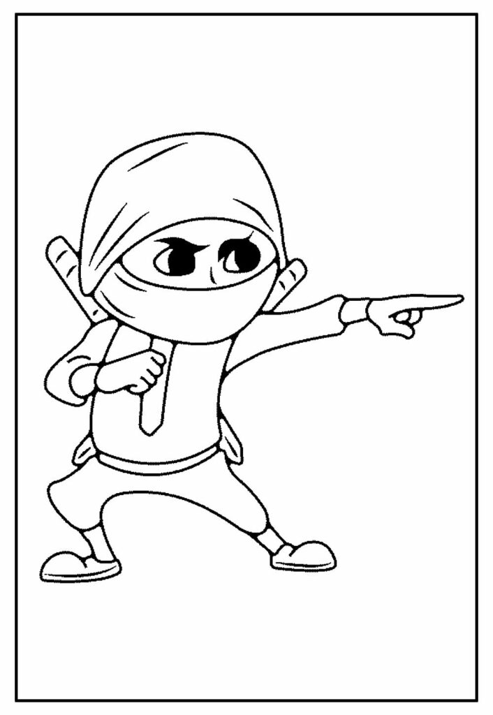 Desenho de Ninja com Ninjato para colorir