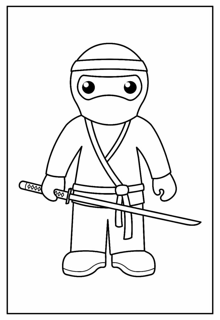 Desenhos de Ninja para colorir, jogos de pintar e imprimir