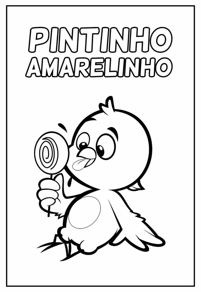 Desenho do Pintinho Amarelinho para colorir