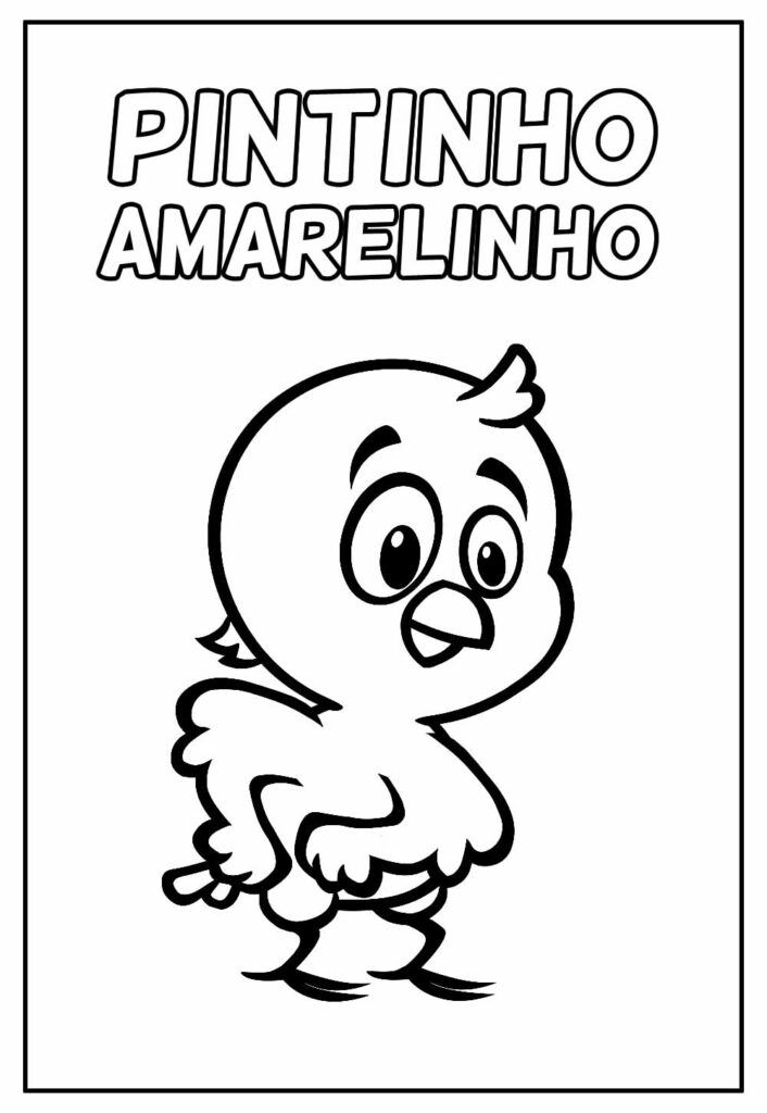 Desenho do Pintinho Amarelinho para colorir