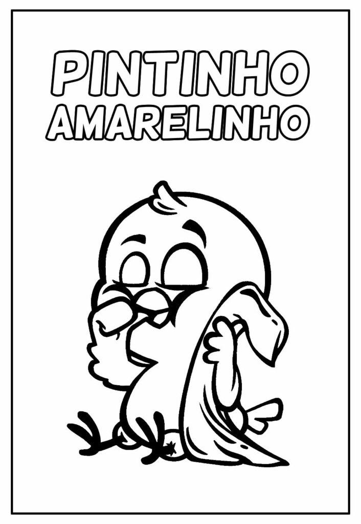 Desenho do Pintinho Amarelinho para pintar