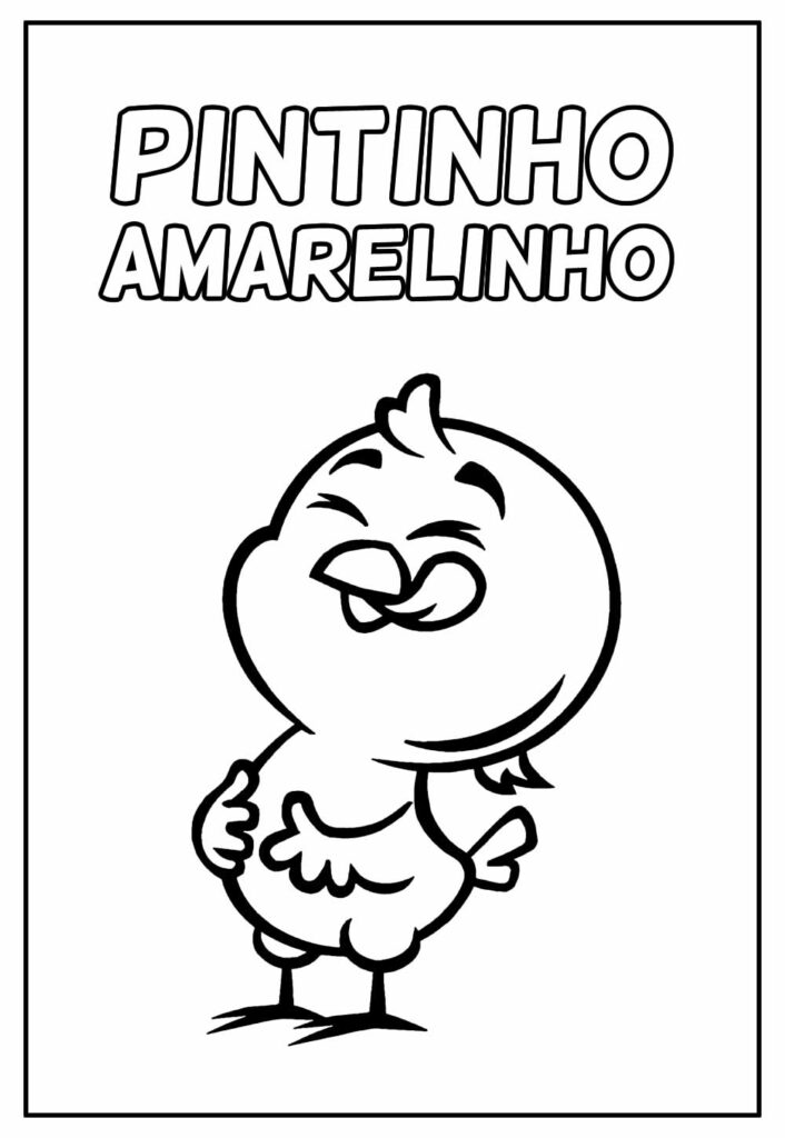 Desenho do Pintinho Amarelinho para pintar