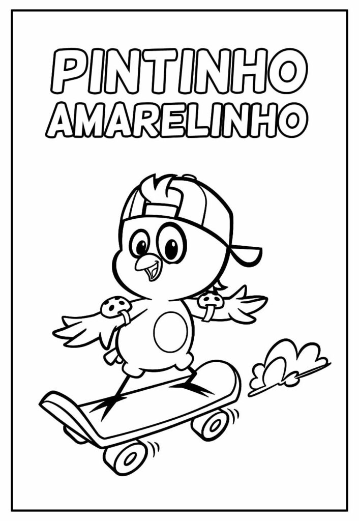 Desenho do Pintinho Amarelinho para pintar e colorir