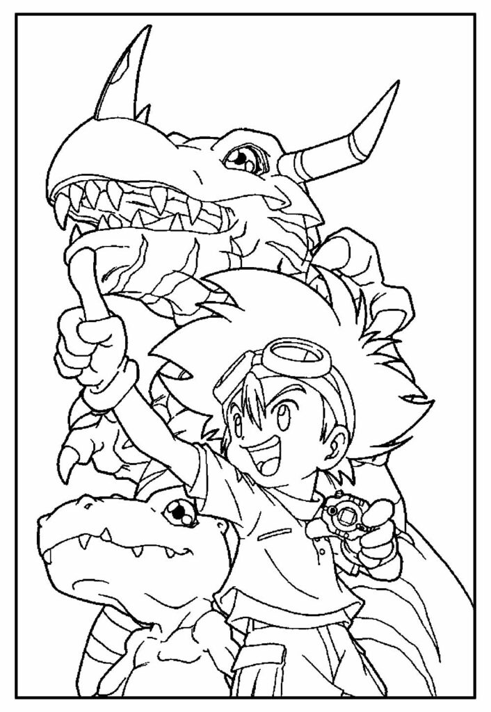 Desenho de Digimon para pintar