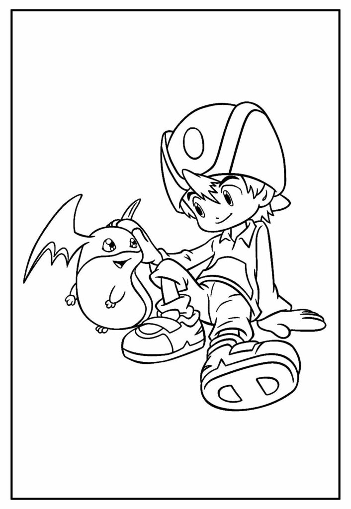 Desenho de Digimon para pintar