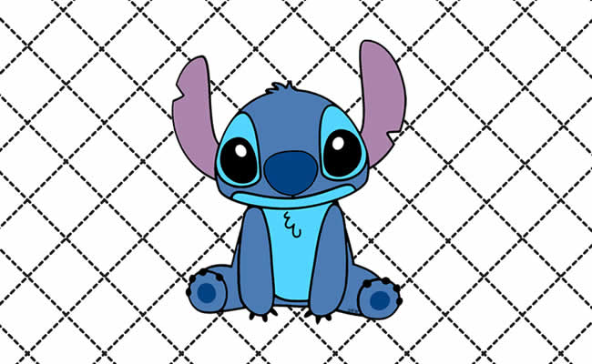 Desenho pintado do stitch