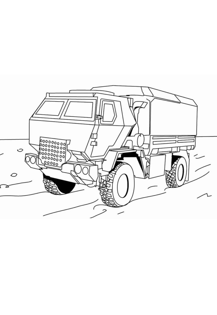 Desenho de Caminhão para imprimir e colorir