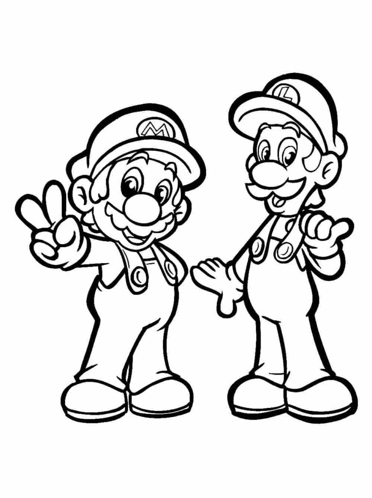 Desenho de Mario e Luigi