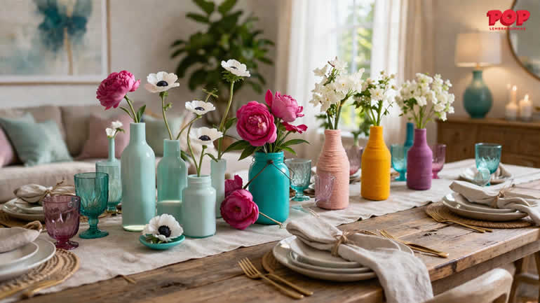 Decoração para Dia das Mães com Garrafas