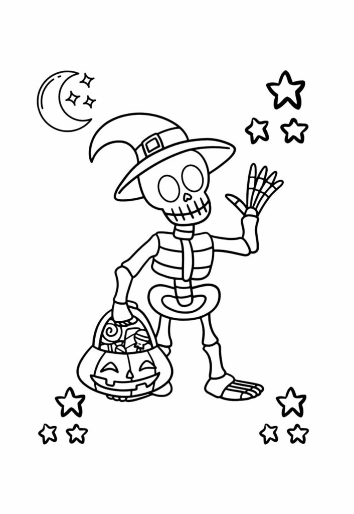 Desenho Halloween Esqueleto