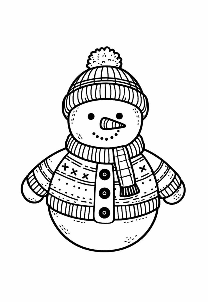 Boneco de Neve para colorir