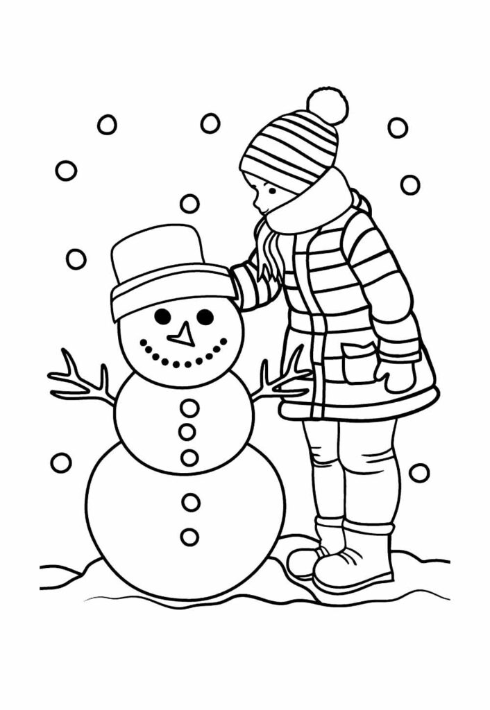 Boneco de Neve para pintar e colorir