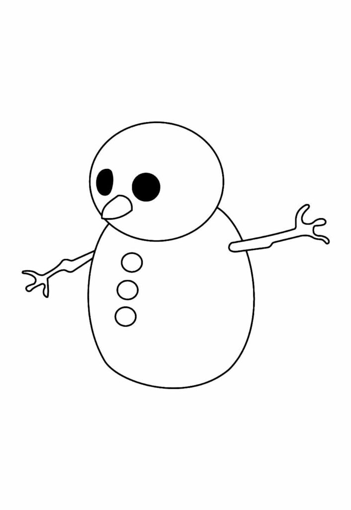 Desenho de Boneco de Neve para pintar