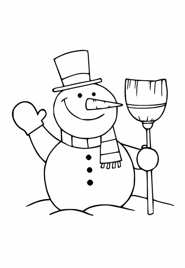 Desenho de Boneco de Neve para colorir