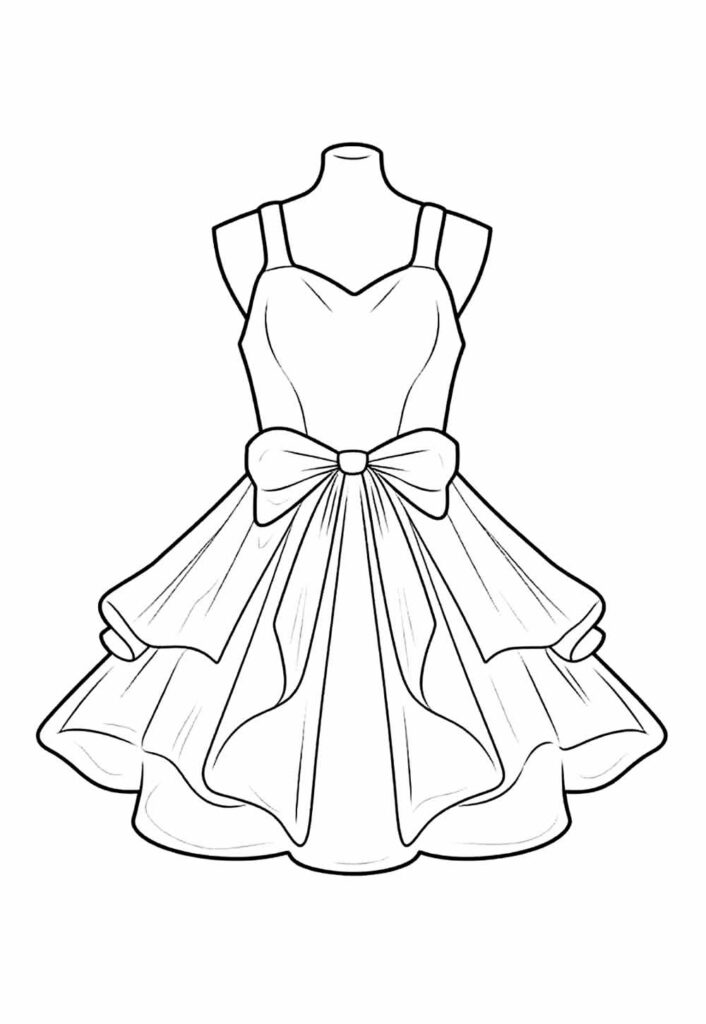 Desenho Vestido para Colorir