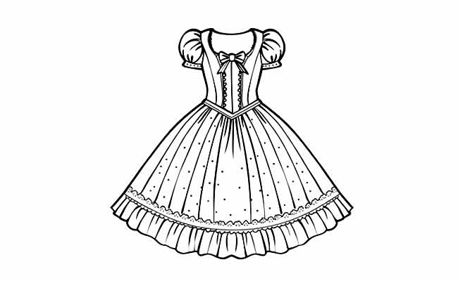 Desenhos de Vestido para Colorir