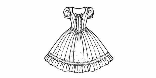 Desenhos de Vestido para imprimir e colorir