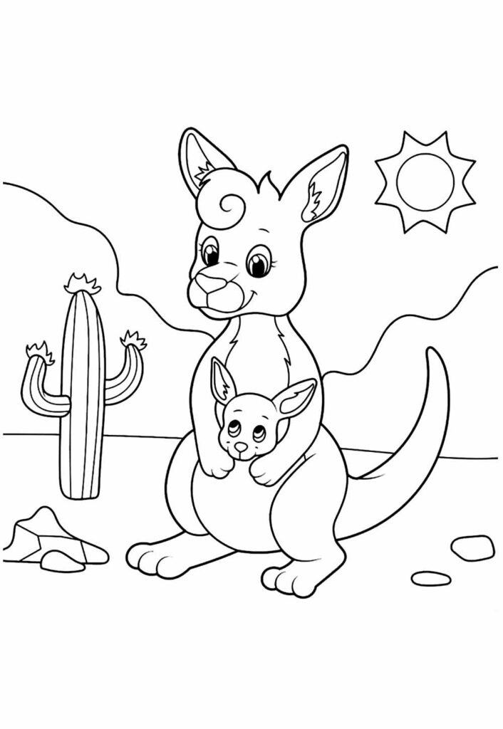 Canguru para colorir Desenho