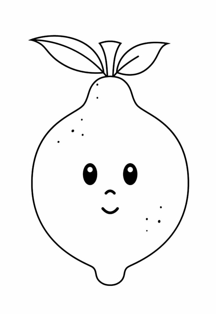 Desenho de Limão Kawaii para colorir