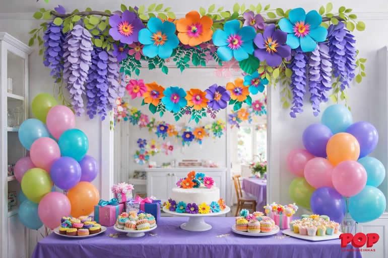 Decoração com Flores de Papel