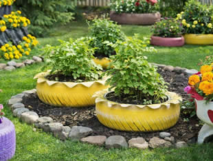 Vasos Lindos com Pneus