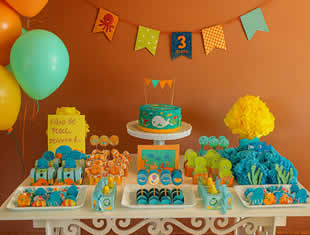 Decoração de Festa Fundo do Mar