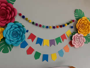 Decoração com Flores de Papel
