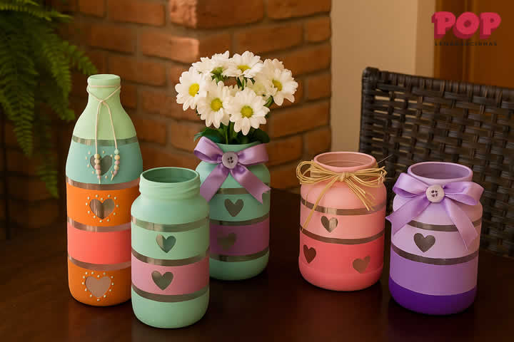 Pintura em Potes de Vidro para Decoração