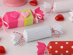 Caixinha de Papel com Molde - Bombom