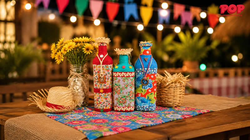 Garrafas Decoradas para Festa Junina