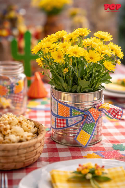 Decoração com Lata para Festa Junina