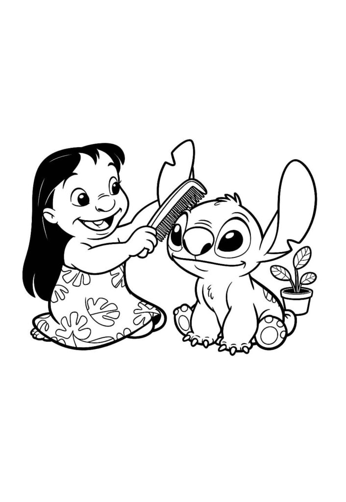 Desenho da Lilo Pelekai para pintar