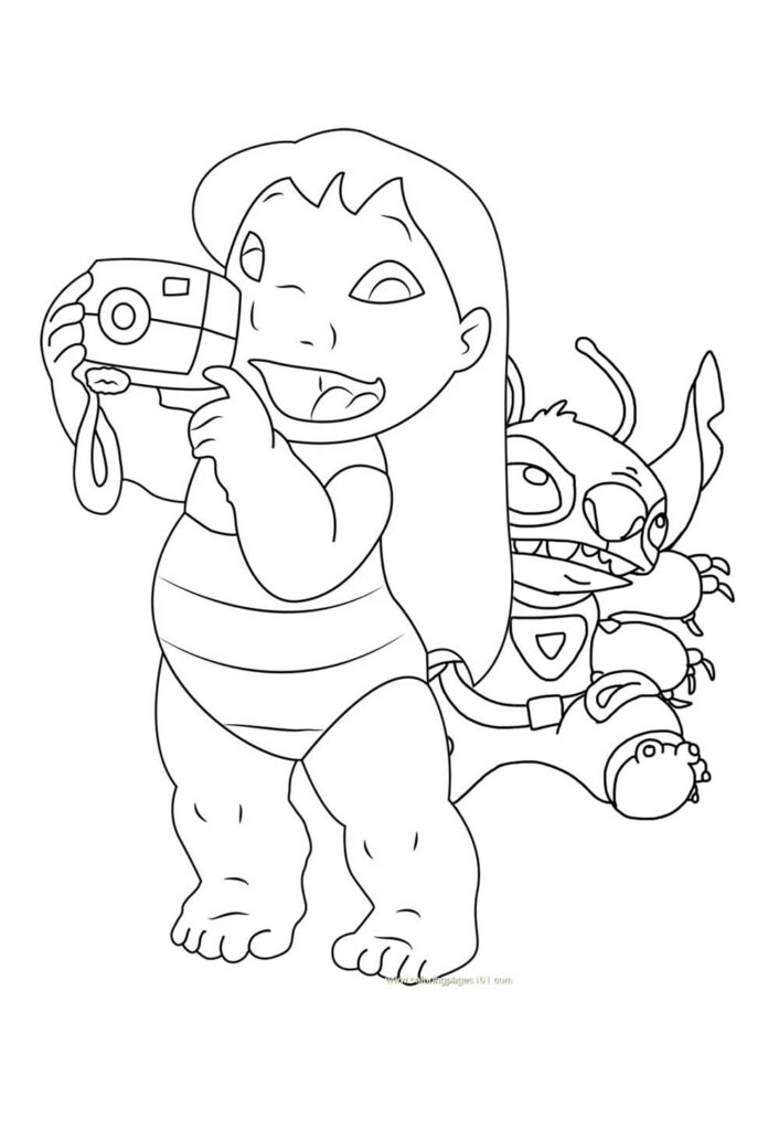 Desenho da Lilo para colorir