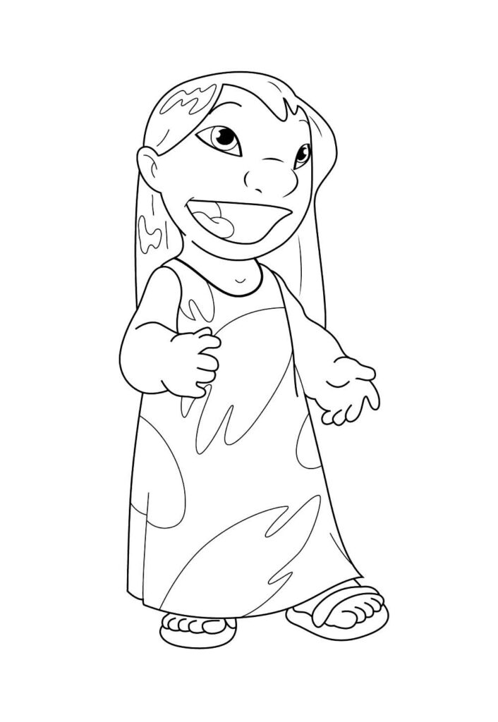 Desenho da Lilo para pintar