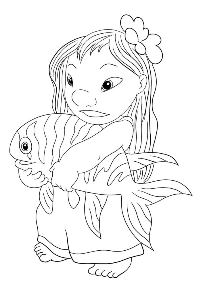 Desenho da Lilo para colorir