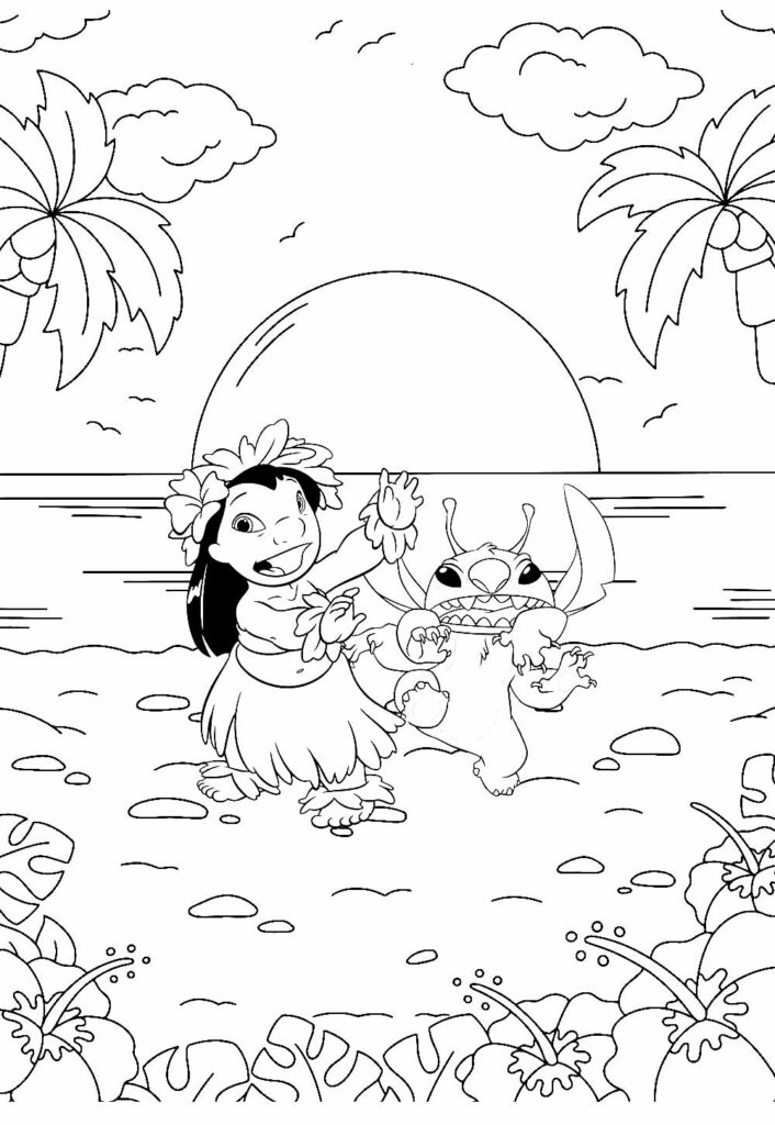 Desenhos de Lilo e Stitch para colorir