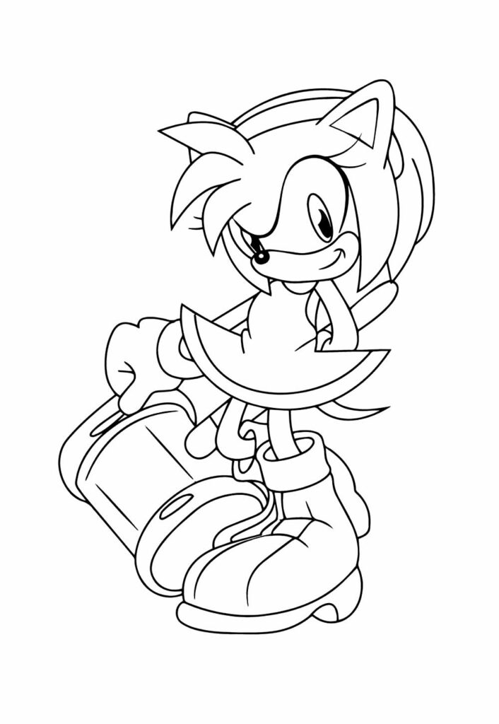 Desenho de Amy Rose para pintar