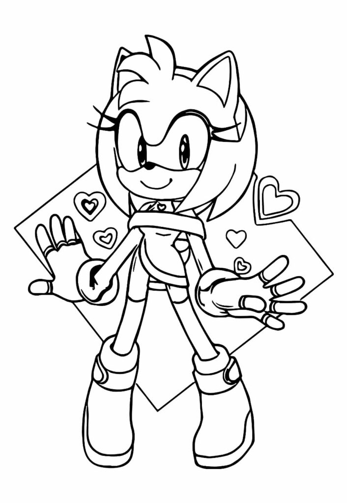Desenho de Amy Rose para colorir
