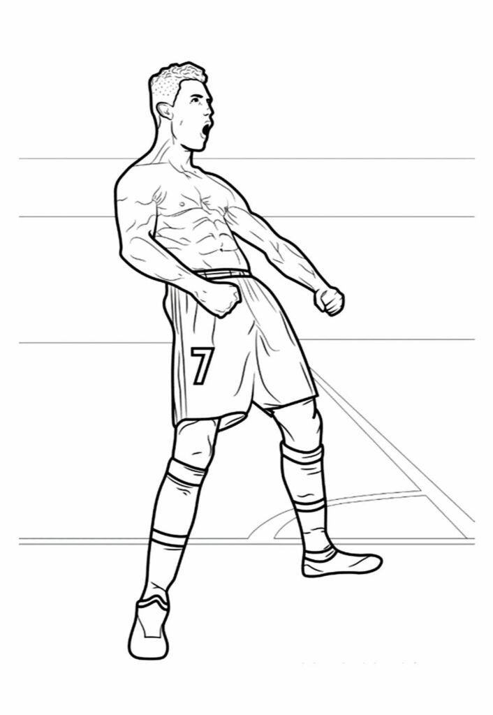 Desenho de Cristiano Ronaldo para pintar
