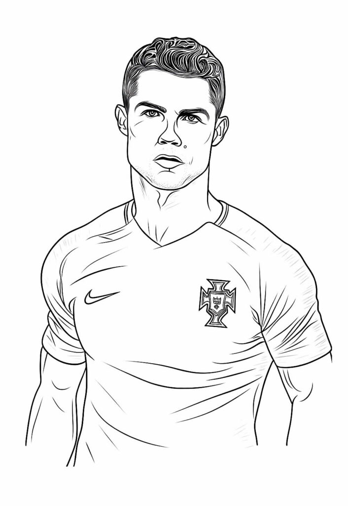 Desenho de Cristiano Ronaldo para pintar