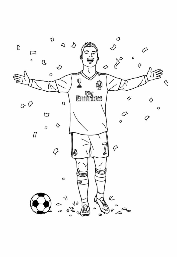 Desenho de Cristiano Ronaldo para colorir