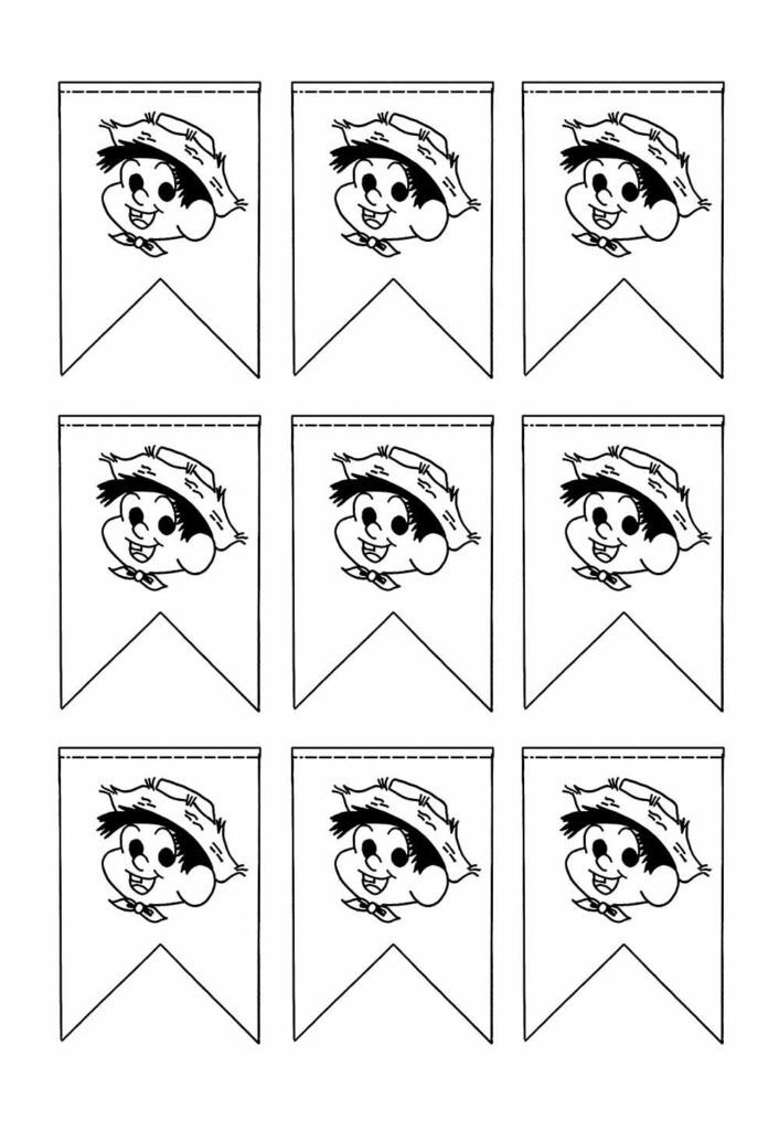 Desenhos Bandeirinhas Juninas Imprimir Colorir