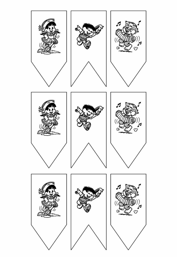 Desenhos Bandeirinhas Juninas Colorir
