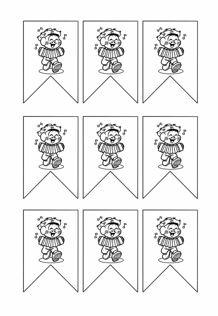 Desenhos Bandeirinhas Juninas Pintar